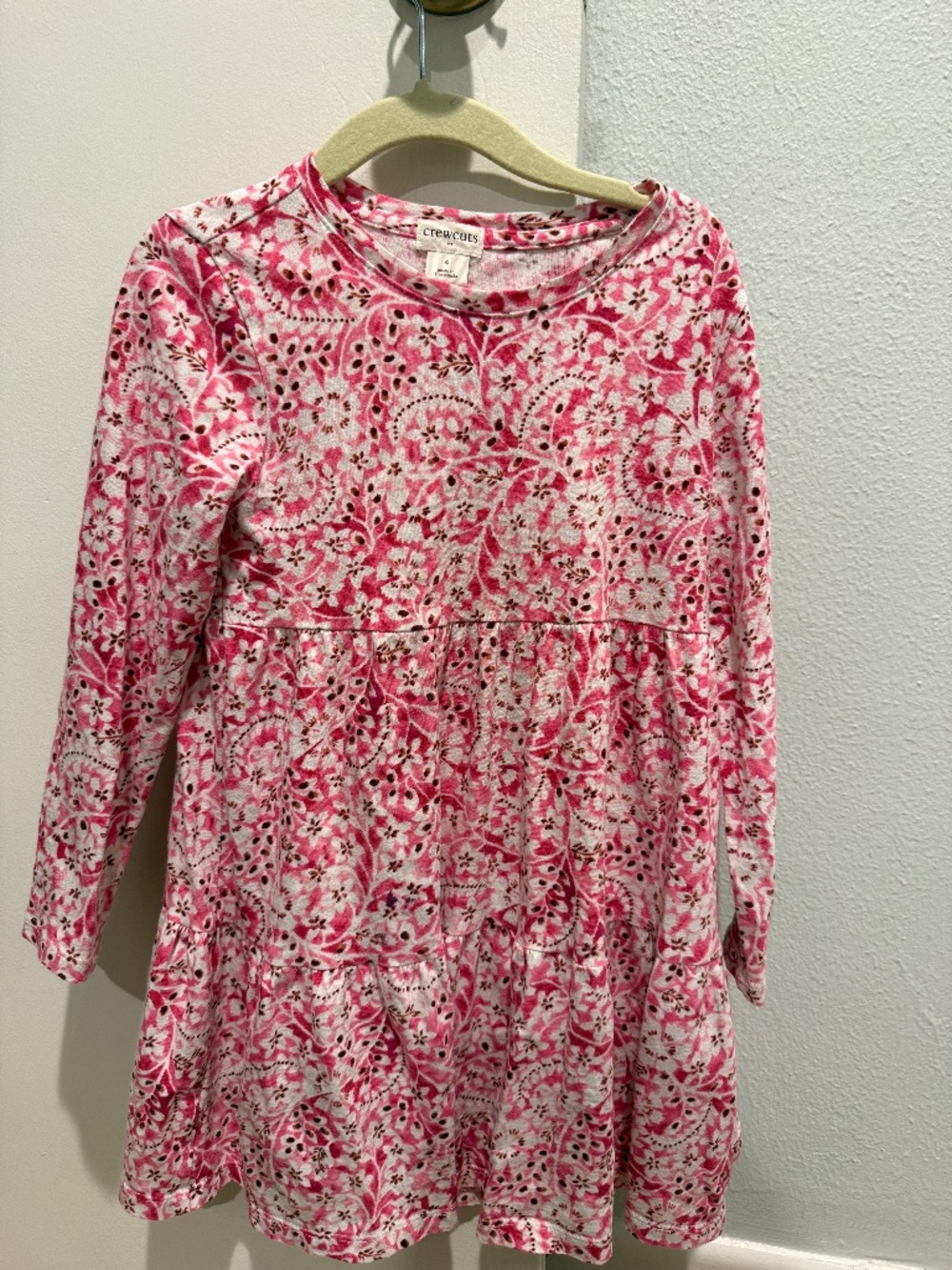 Crewcuts Girls Pink Long Sleeved Cotton Cotton Dress 4T